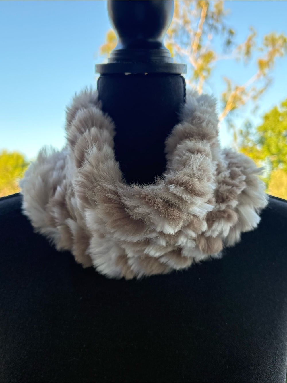 J. McLaughlin Rabbit Infinity Scarf in Beige Cream